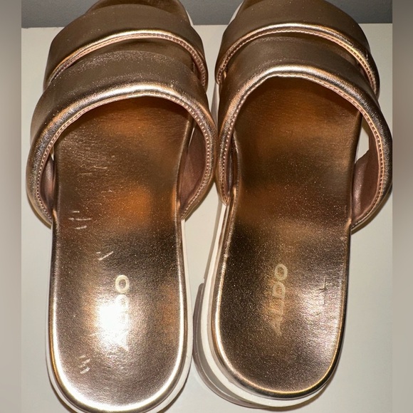 Rose Gold Platform Sandals - Picture 8 of 9
